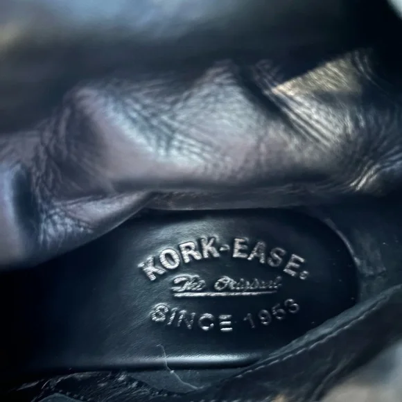 Kork-Ease Adrianne black leather high knee fold over wedge boots - size 8/39‌‌‌ - Picture 10 of 13